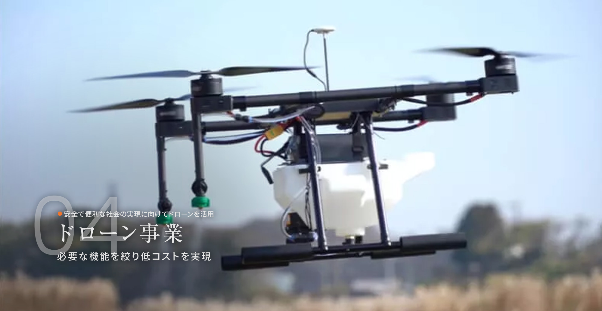 安全で便利な社会の実現に向けてドローンを活用 ドローン事業 必要な機能を絞り低コストを実現